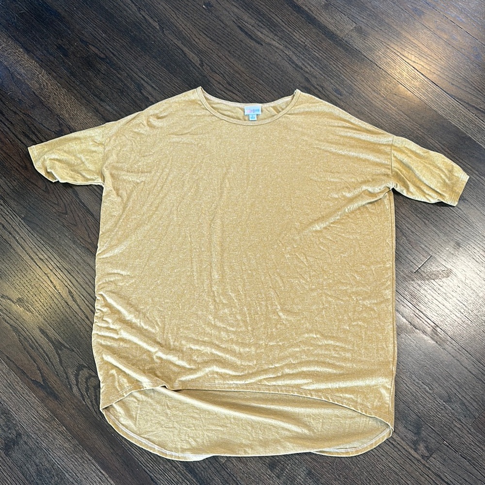 LuLaRoe Mustard Yellow Irma Shirt Tunic Large L EUC